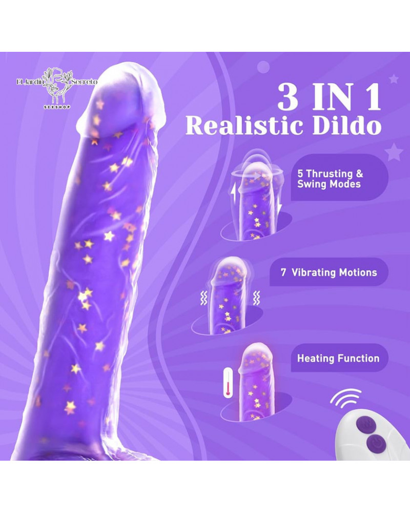 Vibrador 25cm Realista Empuje Jelivoy Tracys Calor y Realismo Punto G