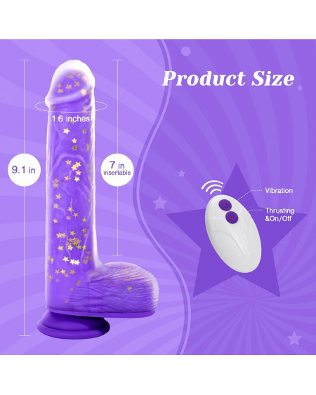 Vibrador Realista de Empuje Realismo Punto G y Calor Térmico 🔥