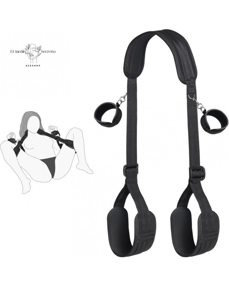 Separador de piernas BDSM Bondage Ajustable con Esposas para Parejas