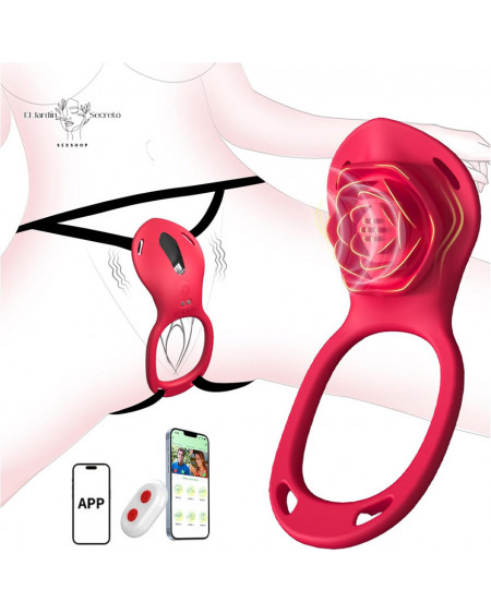 Rosa Vibrador de Clítoris Manos Libres con Control Remoto y App