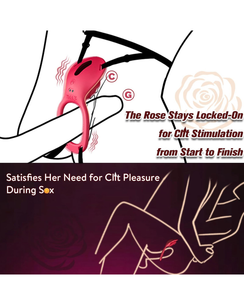 Rosa Vibrador de Clítoris Manos Libres con Control Remoto y App