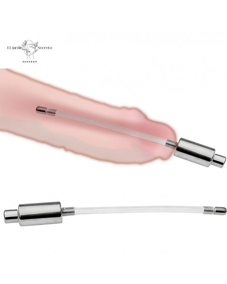 Sonda Uretral de Acero Inoxidable BDSM con Manguera de Silicona