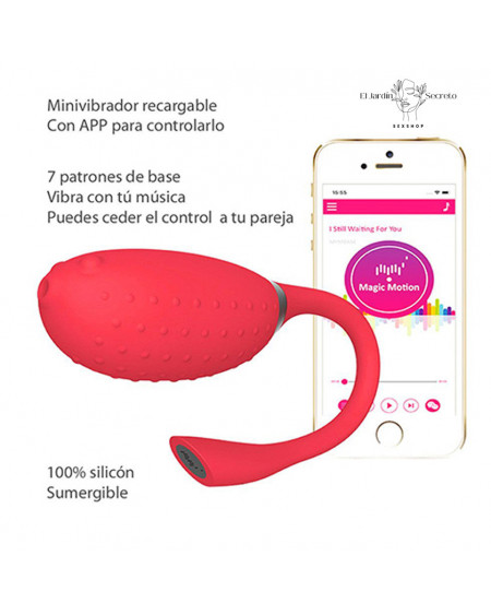 Vibrador para Clítoris y Punto G con Aplicación Fugu Red Magic Motion