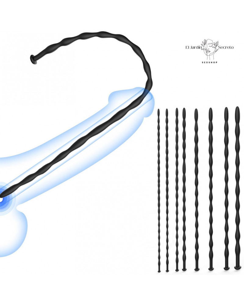 Kit de 8 Dilatadores para Uretra de Silicona Set BDSM Bondage