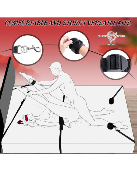 Kit Bondage BDSM con Esposas y Arnés de Cama