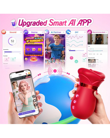 Succionador vibrador para tu Clítoris con Lengua y Control App