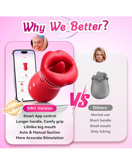 Succionador vibrador para tu Clítoris con Lengua y Control App