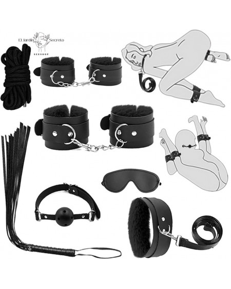 Kit BDSM 7 Piezas: Set de Ataduras y Bondage para Parejas