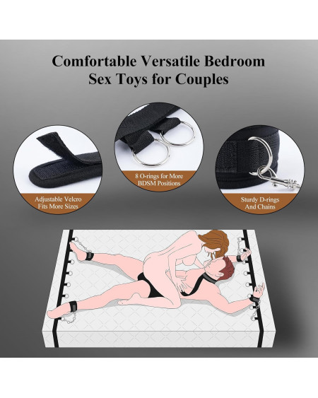 Kit Bondage 2 en 1 ⛓️ Ataduras de Cama y BDSM México