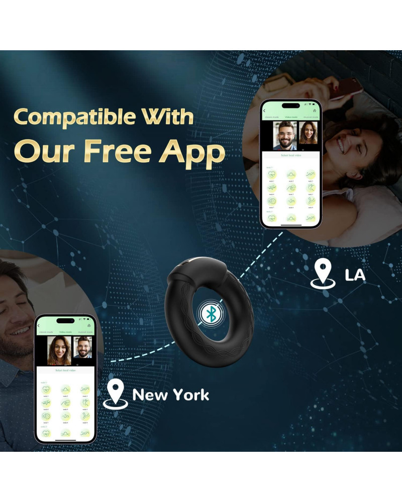 Anillo Vibrador Masculino Luxonia con App y Función de Calor