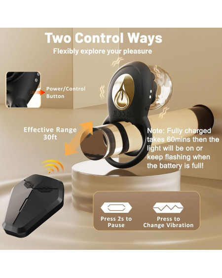 Anillo de Pene con Vibrador Clítoris ¡Erección Máxima! ENVIO GRATIS