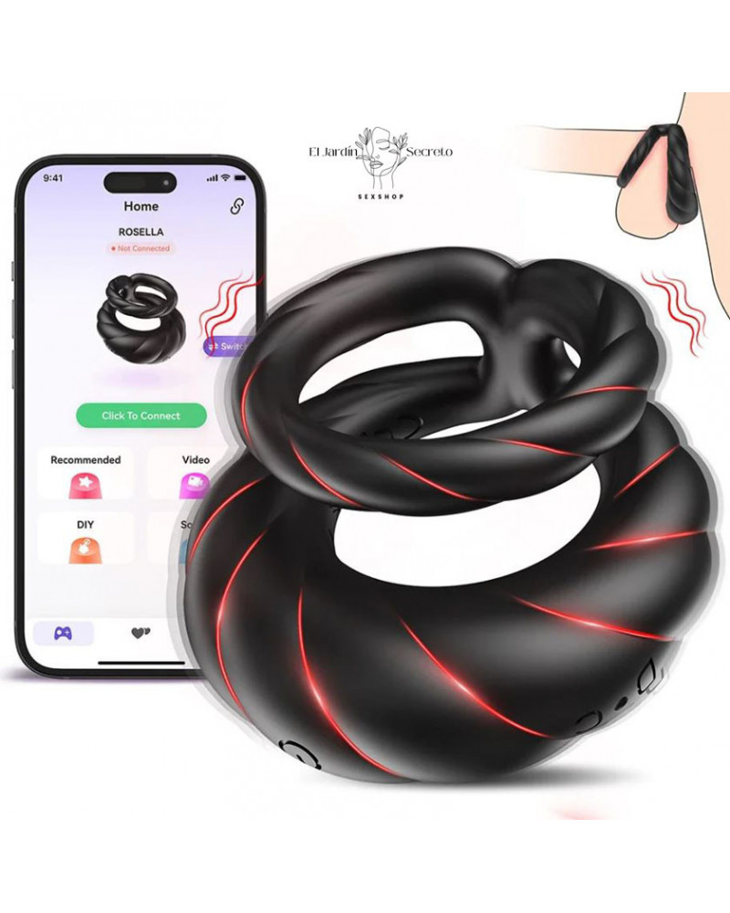 Anillo de Pene y Testículos Doble con App Vibrador Masculino Pro