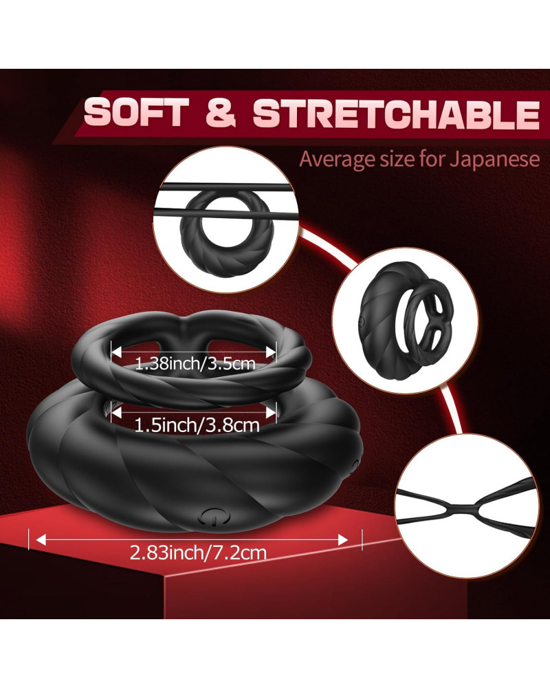 Anillo de Pene y Testículos Doble con App Vibrador Masculino Pro