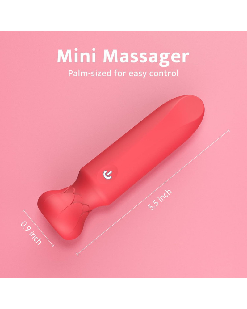 Mini vibrador bala para mujer en forma de lápiz labial rojo, estimulador de clítoris de silicona médica, juguete sexual discreto y recargable disponible en El Jardín Secreto Sexshop México.