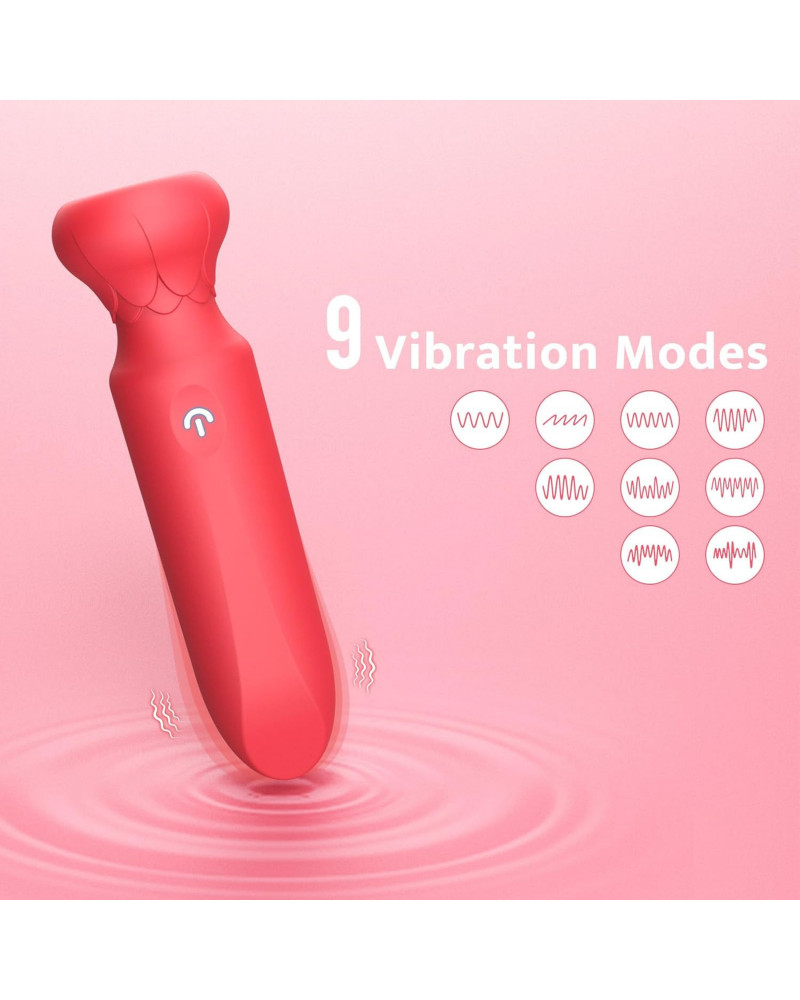 Vibrador Bala Labial 9cm Rojo Recargable para Clítoris y Punto G