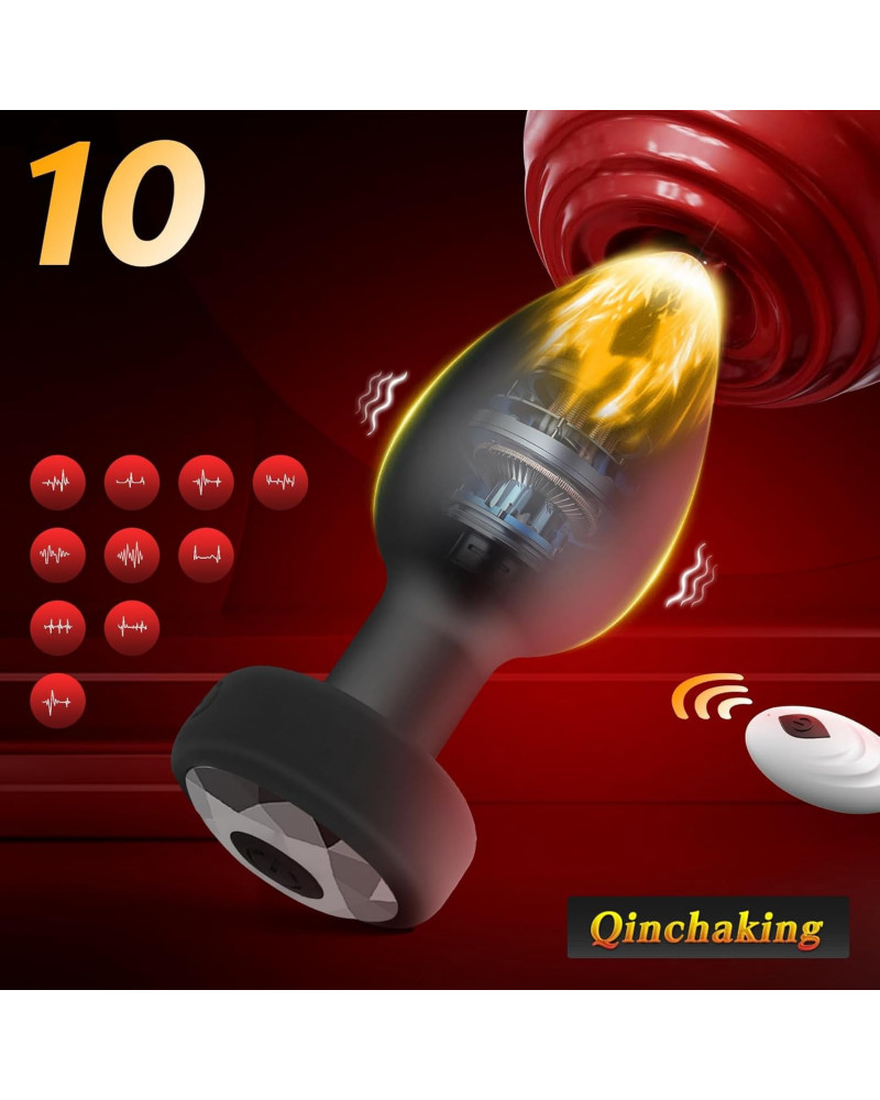 Plug Anal Vibrador 19cm Control Remoto Masajeador de Próstata Punto P