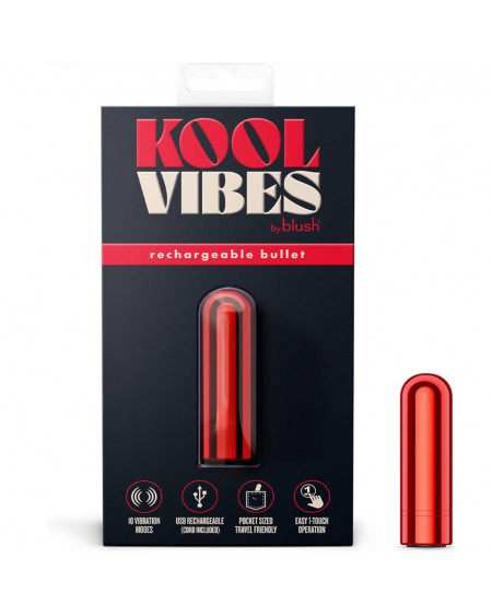 Mini Bala Vibrador Estimulador de clítoris Kool Vibes Rojo