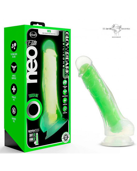 Dildo 20cm Fluorescente Realista verde Glow in the Dark Paradise Blush