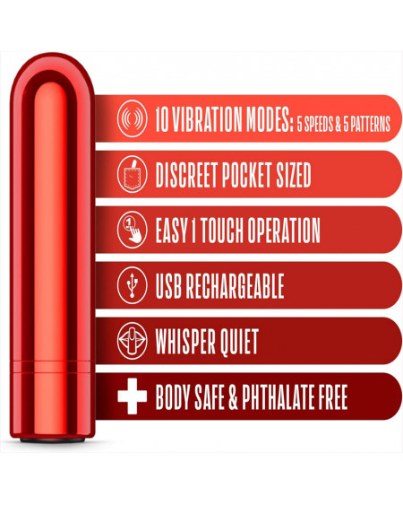 Mini Bala Vibrador Estimulador de clítoris Kool Vibes Rojo