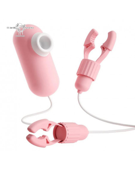 Kit Pinzas para pezones con Succionador de clítoris Pink Rabbit Nipple Clip Sucking