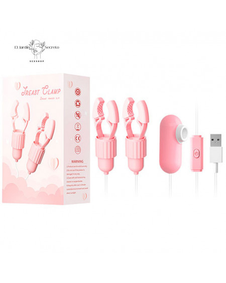 Kit Pinzas para pezones con Succionador de clítoris Pink Rabbit Nipple Clip Sucking