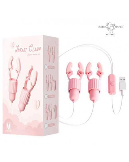 Pinzas con vibración para Pezón BDSM Pink Rabbit Nipple Clip Lilo