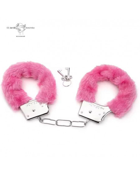 Esposas de Metal con Peluche Rosa Juegos de restricción BDSM