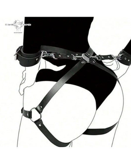 Arnés de cintura con esposas para manos Fetiche BDSM
