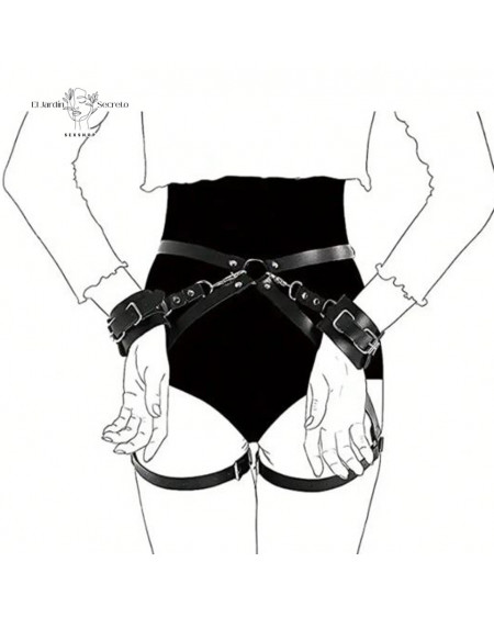 Arnés de cintura con esposas para manos Fetiche BDSM