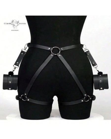 Arnés de cintura con esposas para manos Fetiche BDSM