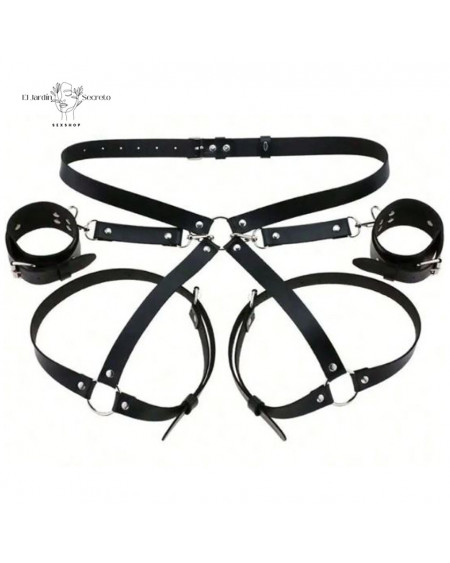 Arnés de cintura con esposas para manos Fetiche BDSM