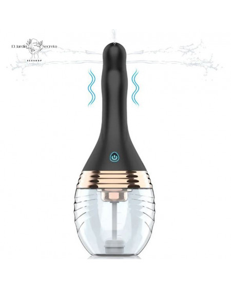 Ducha 27cm Enema Anal con Vibrador y Chorro de agua Limpieza Anal