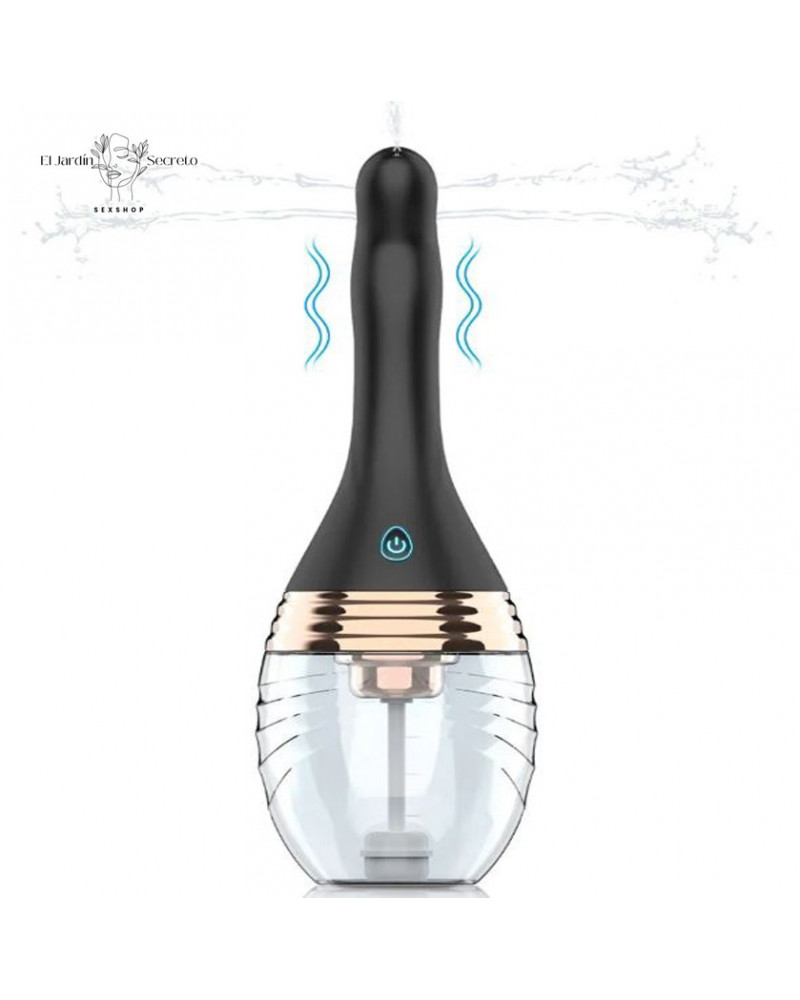 Ducha 27cm Enema Anal con Vibrador y Chorro de agua Limpieza Anal