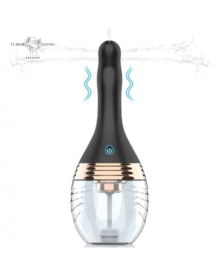 Ducha 27cm Enema Anal con Vibrador y Chorro de agua Limpieza Anal