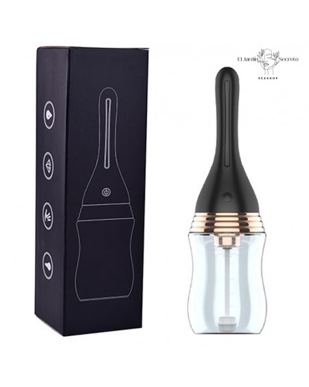 Ducha 27cm Enema Anal con Vibrador y Chorro de agua Limpieza Anal