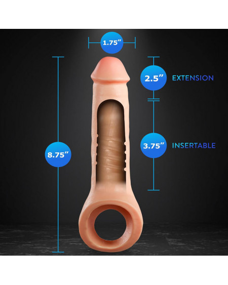 Funda y Extensión para tu pene con anillo 22cm Thrive Extends Blush