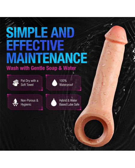 Funda y Extensión para tu pene con anillo 22cm Thrive Extends Blush