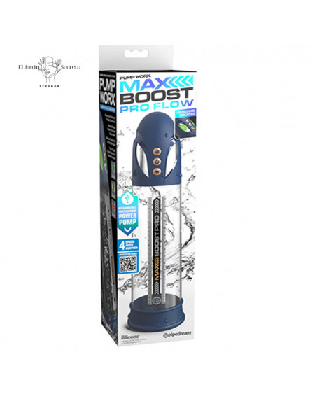 Bomba de Succión eléctrica para pene Max Boost Pro Flow Blue Pipedream