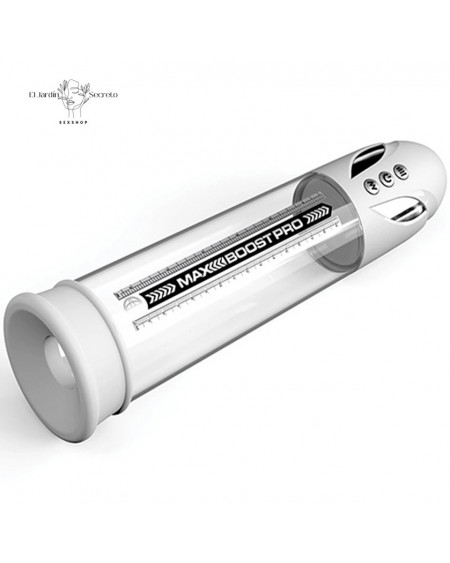 Bomba de Succión eléctrica para pene Max Boost Pro Flow White Pipedream