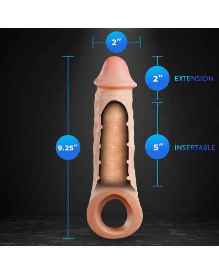 Funda y Extensión Intrepid Extends para tu pene con anillo 25cm Blush