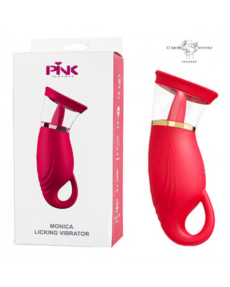 Lengua Vibrador y succionador para clítoris Monica Licking Vibrator Pink Sex Toys