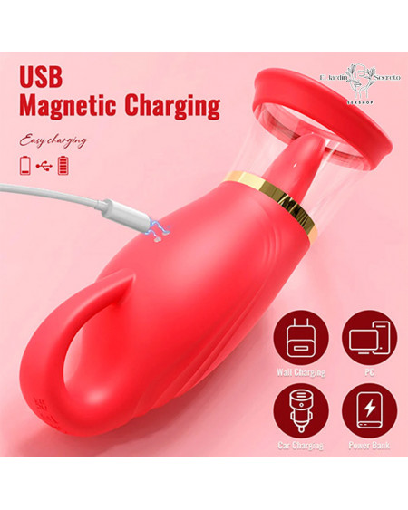 Lengua Vibrador y succionador para clítoris Monica Licking Vibrator Pink Sex Toys