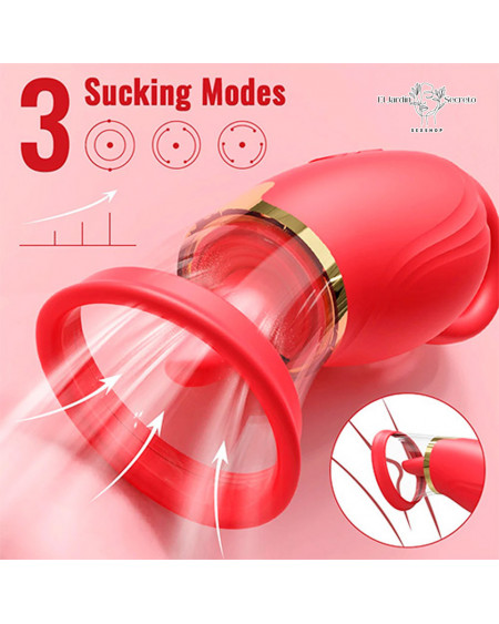 Lengua Vibrador y succionador para clítoris Monica Licking Vibrator Pink Sex Toys