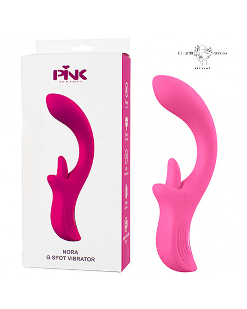 Vibrador Punto g y Lengua para Clítoris Nora G Spot Vibrator Pink Sex Toys