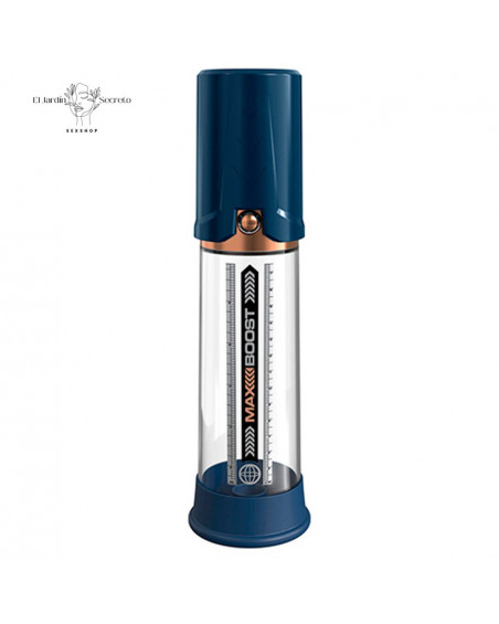 Bomba de Succión para pene Max Boost Blue Clear Pipedream