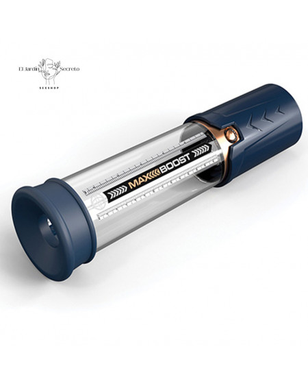Bomba de Succión para pene Max Boost Blue Clear Pipedream
