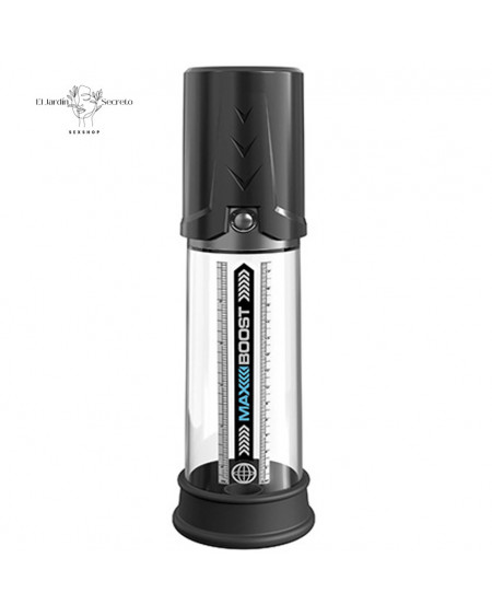 Bomba de Succión para pene Max Boost Black Clear Pipedream