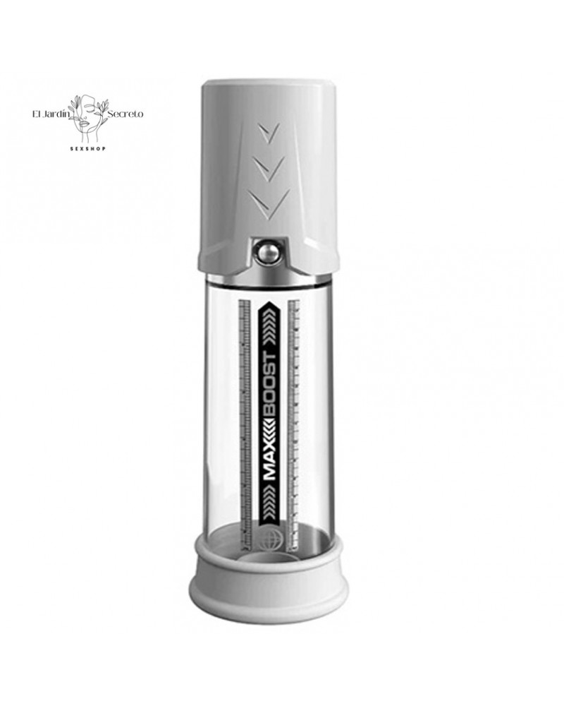 Bomba de Succión para pene Max Boost White Clear Pipedream