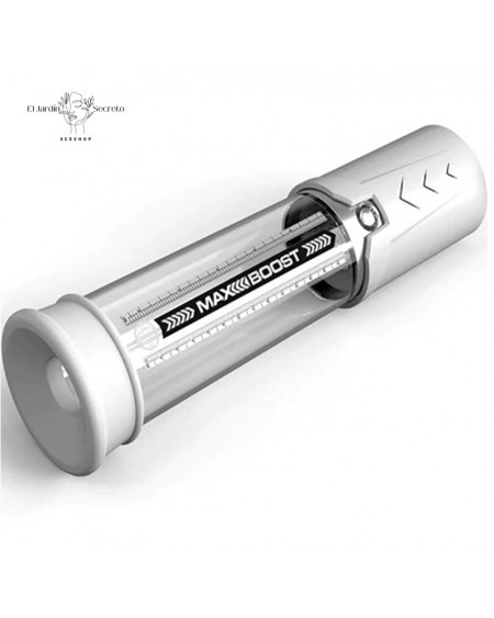 Bomba de Succión para pene Max Boost White Clear Pipedream