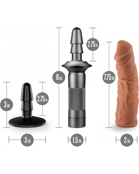 Dildo Consolador 20cm con mago de Aluminio Karbonite Mocha Blush Novelties